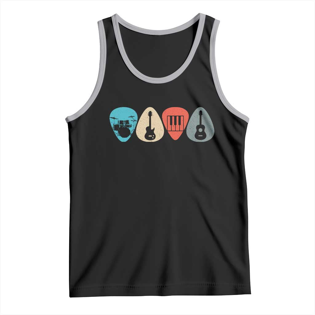 Guitar Pick Tank Top Retro Music Instrument - Wonder Print Shop