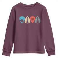 Guitar Pick Youth Sweatshirt Retro Music Instrument - Wonder Print Shop