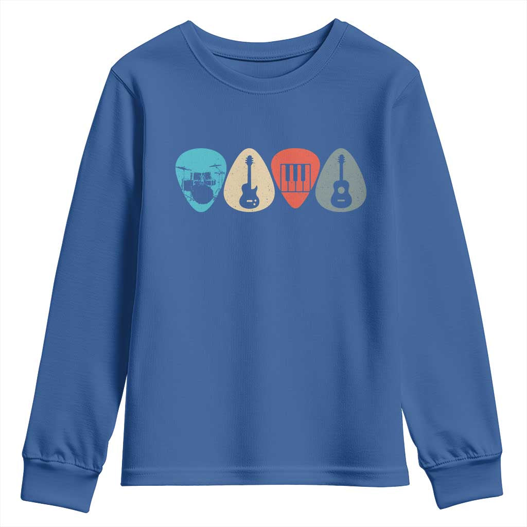 Guitar Pick Youth Sweatshirt Retro Music Instrument - Wonder Print Shop