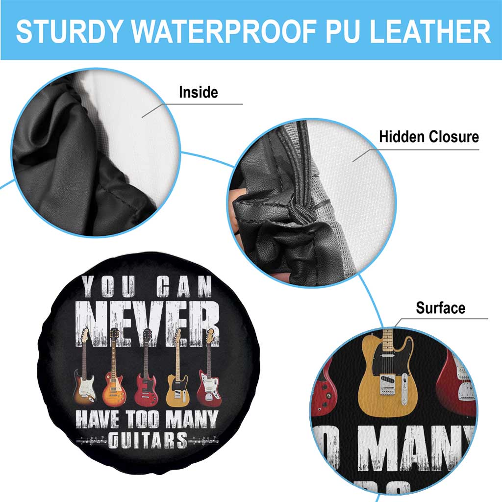 Funny Guitarist Spare Tire Cover You Can Never Have Too Many Guitars Music Life - Wonder Print Shop