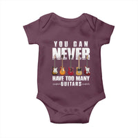 Funny Guitarist Baby Onesie You Can Never Have Too Many Guitars Music Life - Wonder Print Shop