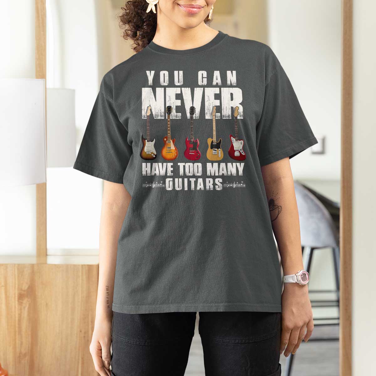 Funny Guitarist T Shirt For Women You Can Never Have Too Many Guitars Music Life - Wonder Print Shop