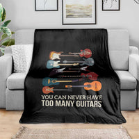 Funny Guitarist Throw Blanket You Can Never Have Too Many Guitars Vintage Guitar Lineup - Wonder Print Shop