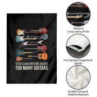 Funny Guitarist Garden Flag You Can Never Have Too Many Guitars Vintage Guitar Lineup - Wonder Print Shop