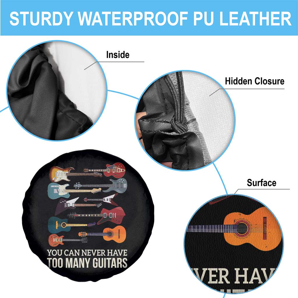 Funny Guitarist Spare Tire Cover You Can Never Have Too Many Guitars Vintage Guitar Lineup - Wonder Print Shop