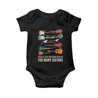 Funny Guitarist Baby Onesie You Can Never Have Too Many Guitars Vintage Guitar Lineup - Wonder Print Shop