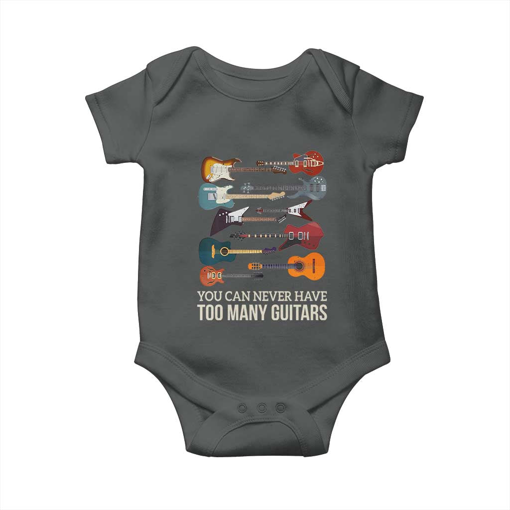 Funny Guitarist Baby Onesie You Can Never Have Too Many Guitars Vintage Guitar Lineup - Wonder Print Shop