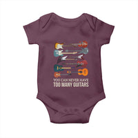 Funny Guitarist Baby Onesie You Can Never Have Too Many Guitars Vintage Guitar Lineup - Wonder Print Shop