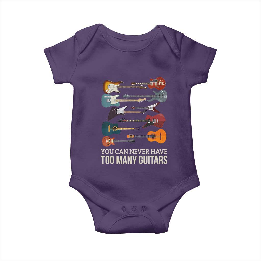Funny Guitarist Baby Onesie You Can Never Have Too Many Guitars Vintage Guitar Lineup - Wonder Print Shop