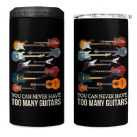 Funny Guitarist 4 in 1 Can Cooler Tumbler You Can Never Have Too Many Guitars Vintage Guitar Lineup - Wonder Print Shop