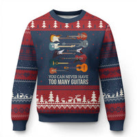 Funny Guitarist Ugly Christmas Sweater You Can Never Have Too Many Guitars Vintage Guitar Lineup - Wonder Print Shop