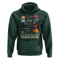 Funny Guitarist Hoodie You Can Never Have Too Many Guitars Vintage Guitar Lineup - Wonder Print Shop