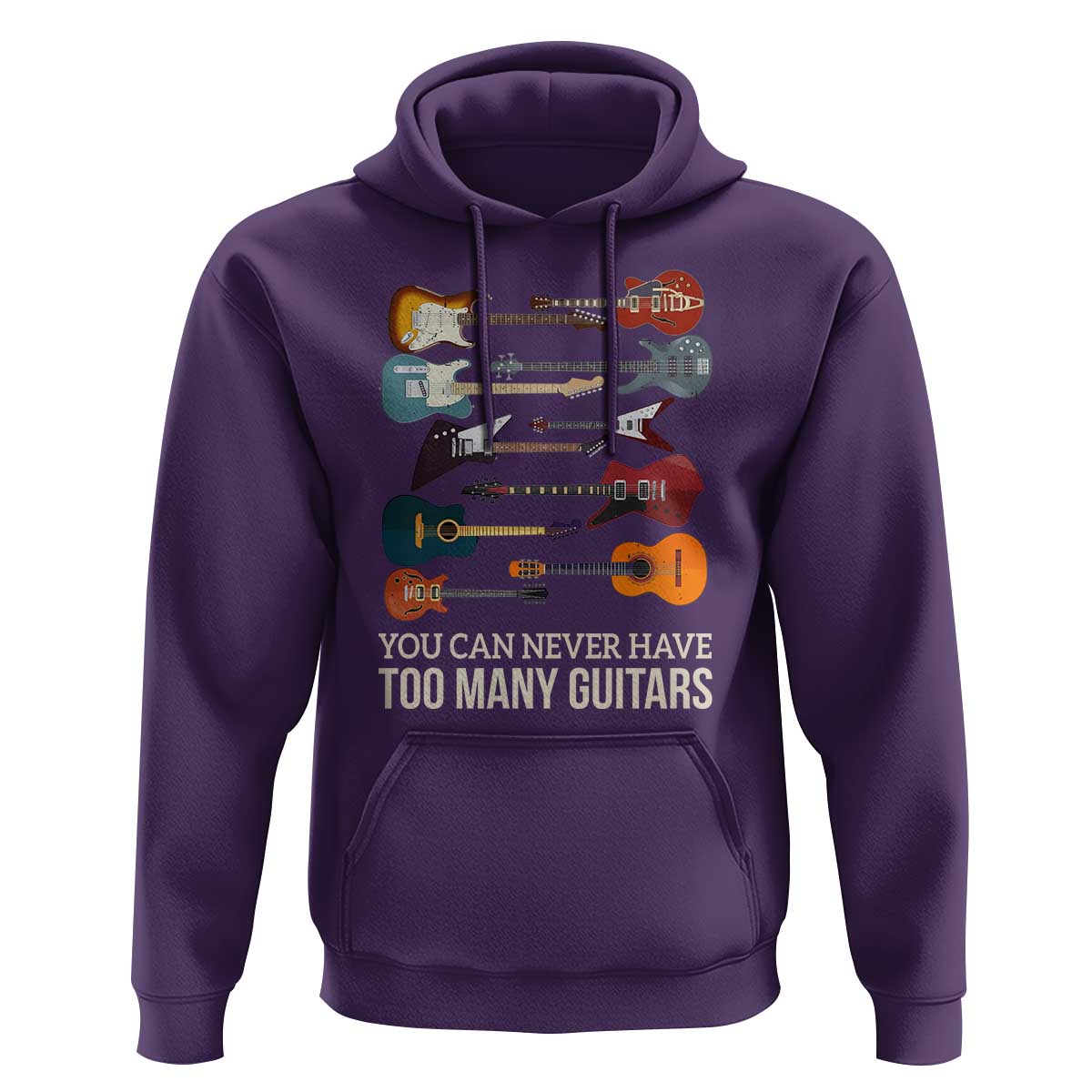 Funny Guitarist Hoodie You Can Never Have Too Many Guitars Vintage Guitar Lineup - Wonder Print Shop