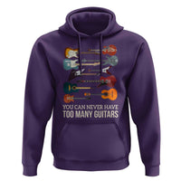 Funny Guitarist Hoodie You Can Never Have Too Many Guitars Vintage Guitar Lineup - Wonder Print Shop