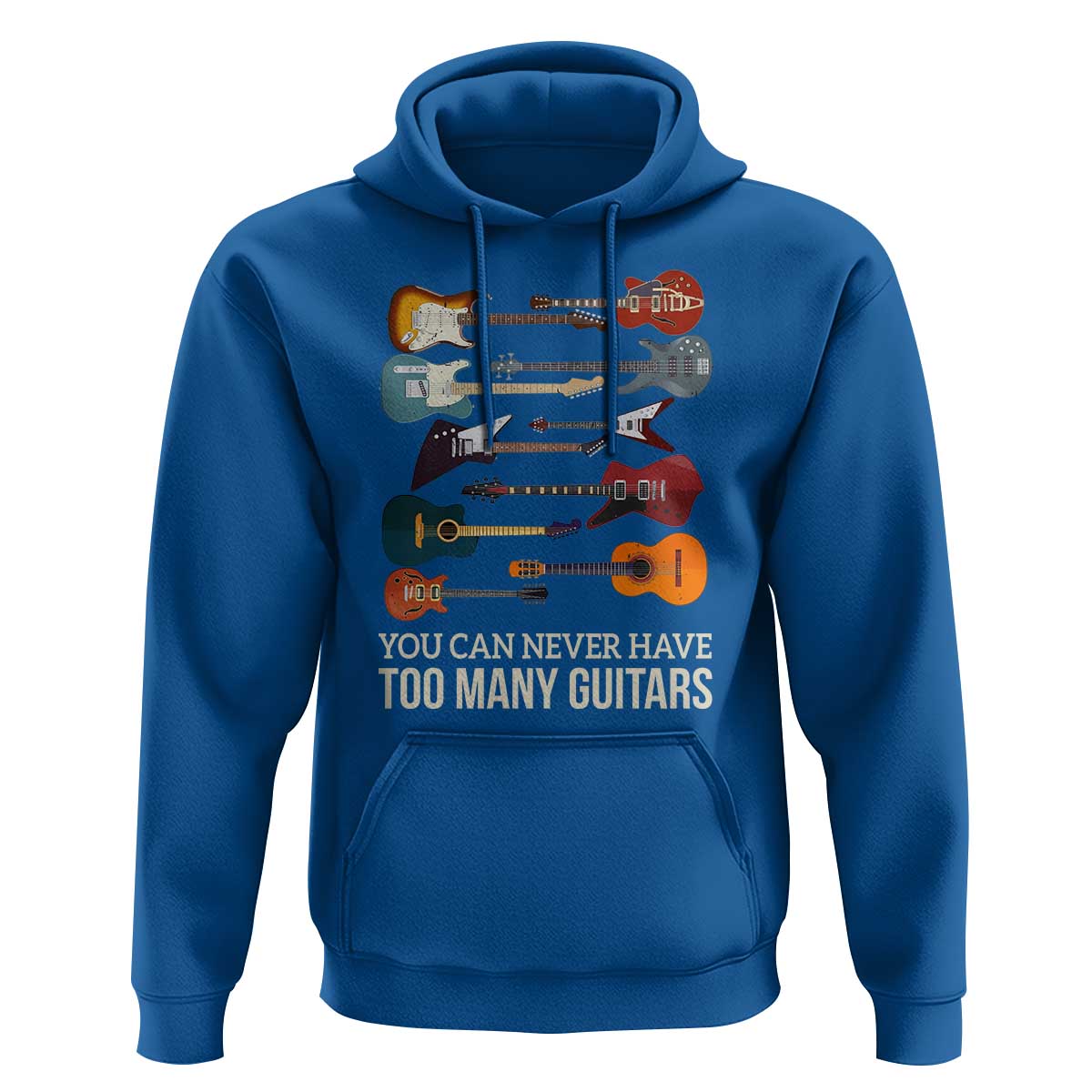 Funny Guitarist Hoodie You Can Never Have Too Many Guitars Vintage Guitar Lineup - Wonder Print Shop