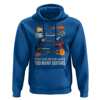 Funny Guitarist Hoodie You Can Never Have Too Many Guitars Vintage Guitar Lineup - Wonder Print Shop