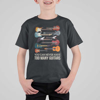 Funny Guitarist T Shirt For Kid You Can Never Have Too Many Guitars Vintage Guitar Lineup - Wonder Print Shop