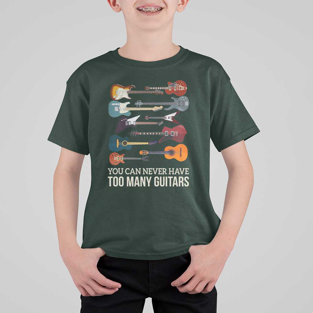 Funny Guitarist T Shirt For Kid You Can Never Have Too Many Guitars Vintage Guitar Lineup - Wonder Print Shop