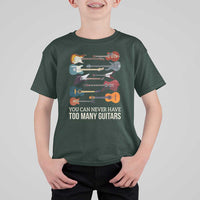 Funny Guitarist T Shirt For Kid You Can Never Have Too Many Guitars Vintage Guitar Lineup - Wonder Print Shop