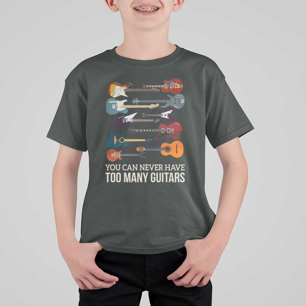 Funny Guitarist T Shirt For Kid You Can Never Have Too Many Guitars Vintage Guitar Lineup - Wonder Print Shop