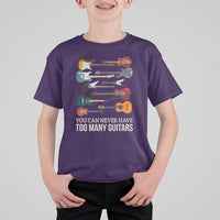 Funny Guitarist T Shirt For Kid You Can Never Have Too Many Guitars Vintage Guitar Lineup - Wonder Print Shop