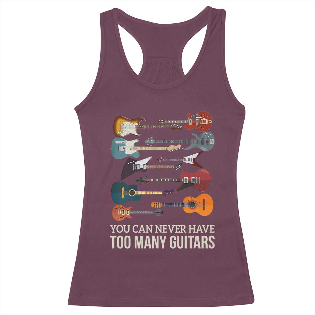 Funny Guitarist Racerback Tank Top You Can Never Have Too Many Guitars Vintage Guitar Lineup - Wonder Print Shop