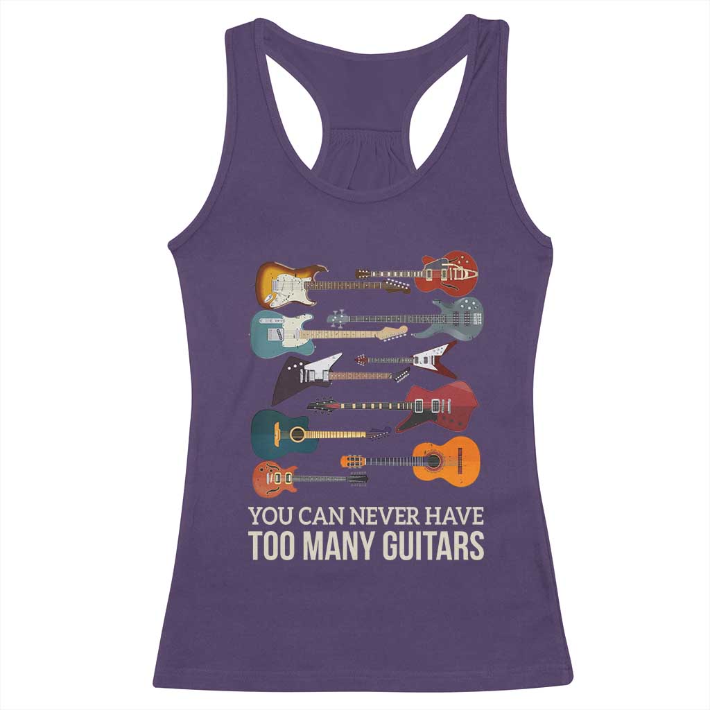 Funny Guitarist Racerback Tank Top You Can Never Have Too Many Guitars Vintage Guitar Lineup - Wonder Print Shop