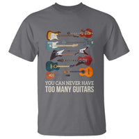 Funny Guitarist T Shirt You Can Never Have Too Many Guitars Vintage Guitar Lineup - Wonder Print Shop