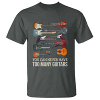 Funny Guitarist T Shirt You Can Never Have Too Many Guitars Vintage Guitar Lineup - Wonder Print Shop