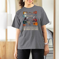 Funny Guitarist T Shirt For Women You Can Never Have Too Many Guitars Vintage Guitar Lineup - Wonder Print Shop