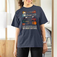 Funny Guitarist T Shirt For Women You Can Never Have Too Many Guitars Vintage Guitar Lineup - Wonder Print Shop