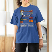 Funny Guitarist T Shirt For Women You Can Never Have Too Many Guitars Vintage Guitar Lineup - Wonder Print Shop