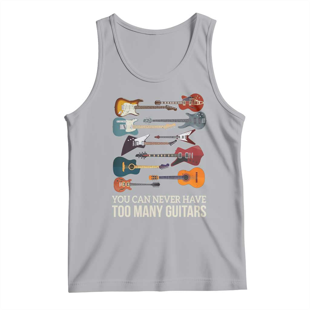Funny Guitarist Tank Top You Can Never Have Too Many Guitars Vintage Guitar Lineup - Wonder Print Shop