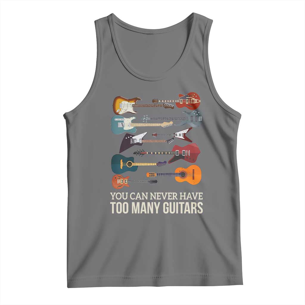 Funny Guitarist Tank Top You Can Never Have Too Many Guitars Vintage Guitar Lineup - Wonder Print Shop
