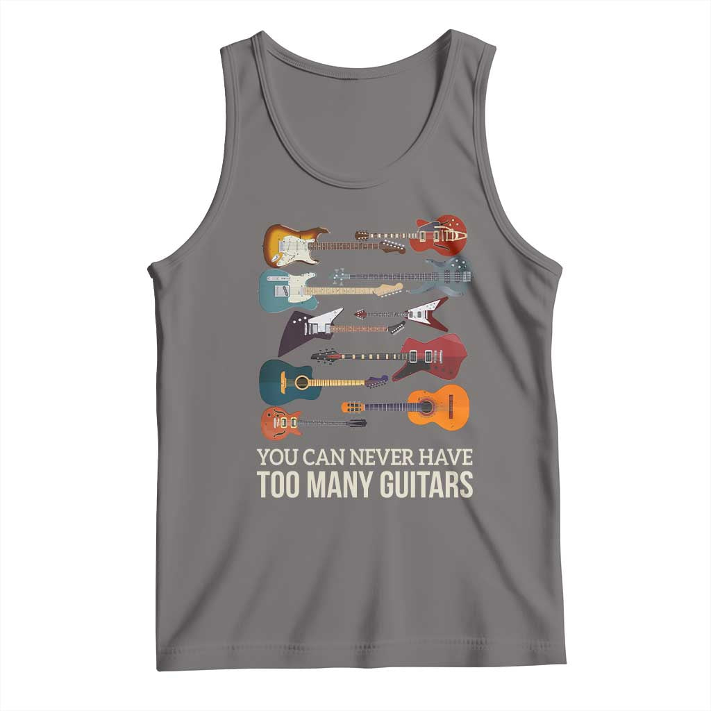 Funny Guitarist Tank Top You Can Never Have Too Many Guitars Vintage Guitar Lineup - Wonder Print Shop