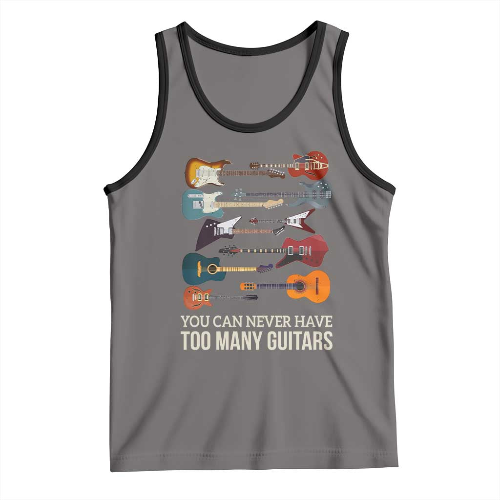 Funny Guitarist Tank Top You Can Never Have Too Many Guitars Vintage Guitar Lineup - Wonder Print Shop