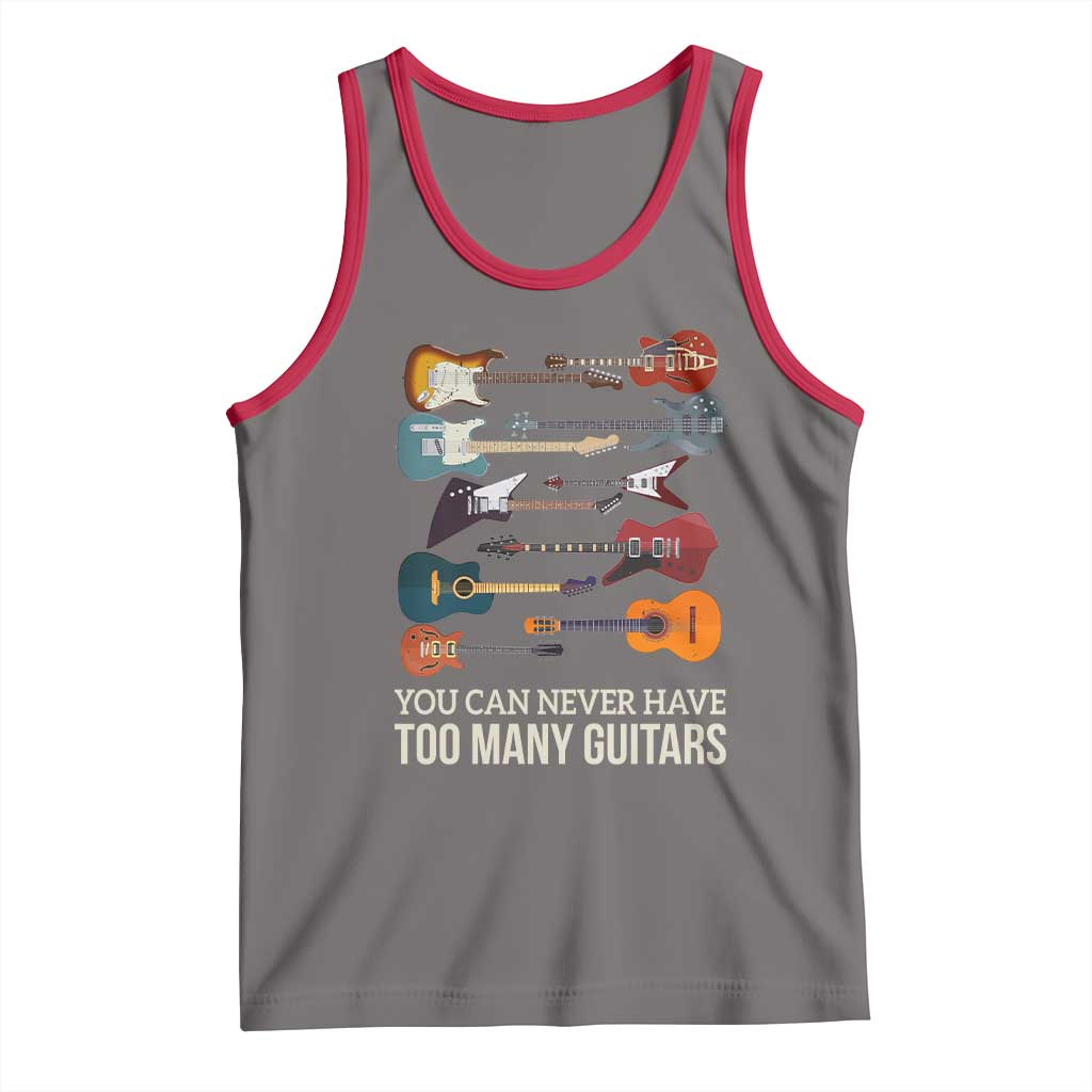 Funny Guitarist Tank Top You Can Never Have Too Many Guitars Vintage Guitar Lineup - Wonder Print Shop