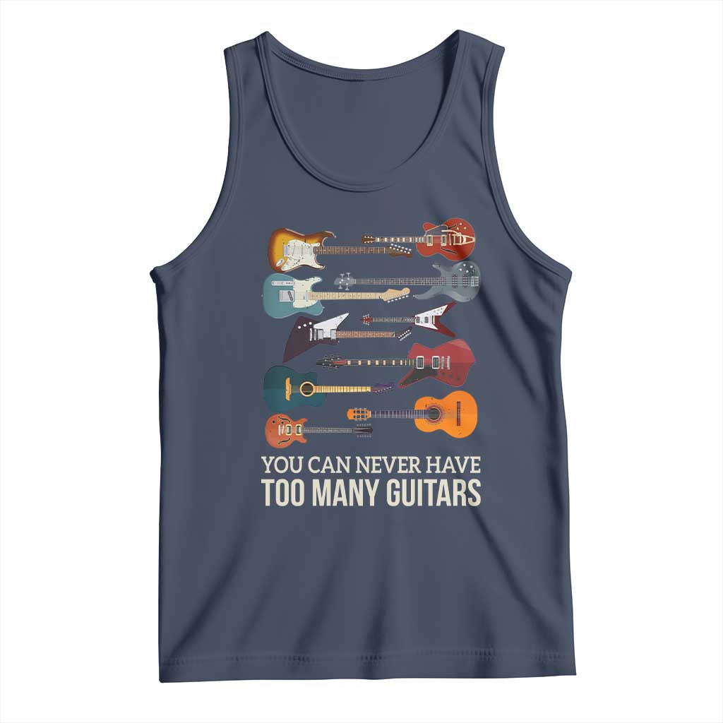 Funny Guitarist Tank Top You Can Never Have Too Many Guitars Vintage Guitar Lineup - Wonder Print Shop