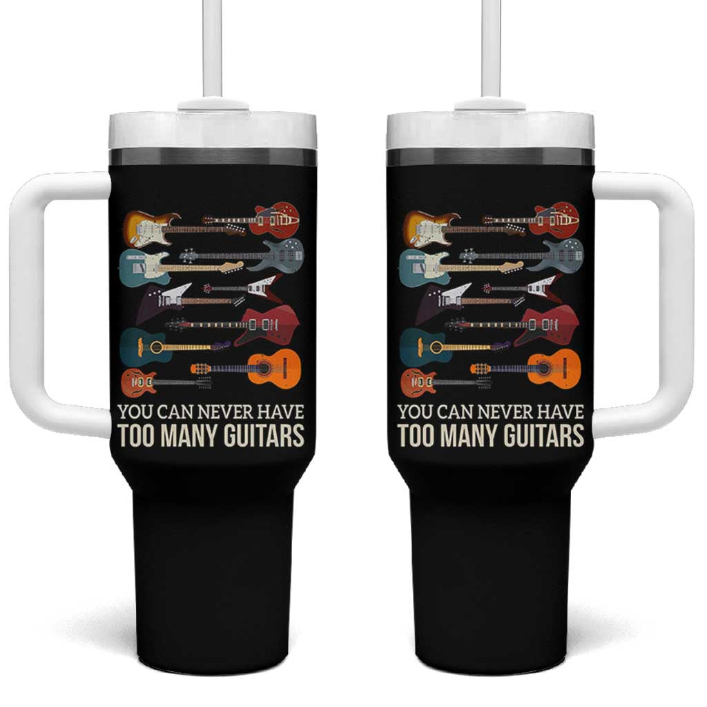 Funny Guitarist Tumbler With Handle You Can Never Have Too Many Guitars Vintage Guitar Lineup - Wonder Print Shop