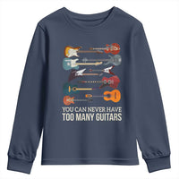 Funny Guitarist Youth Sweatshirt You Can Never Have Too Many Guitars Vintage Guitar Lineup - Wonder Print Shop