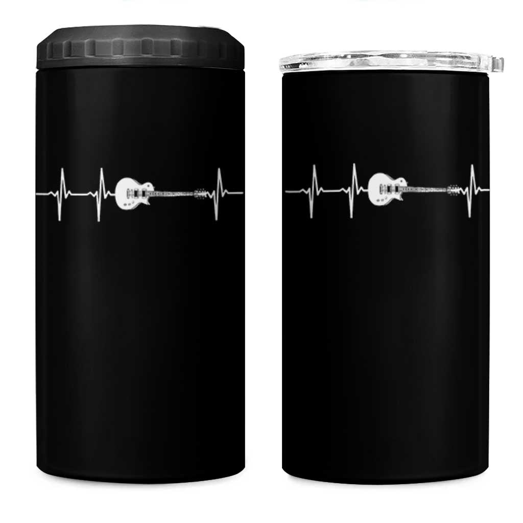 Guitar Heartbeat 4 in 1 Can Cooler Tumbler Funny Guitarist Guitars Music Lovers - Wonder Print Shop