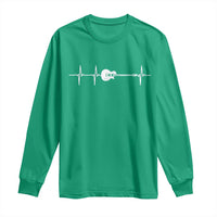Guitar Heartbeat Long Sleeve Shirt Funny Guitarist Guitars Music Lovers - Wonder Print Shop