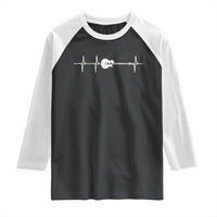 Guitar Heartbeat Raglan Shirt Funny Guitarist Guitars Music Lovers - Wonder Print Shop