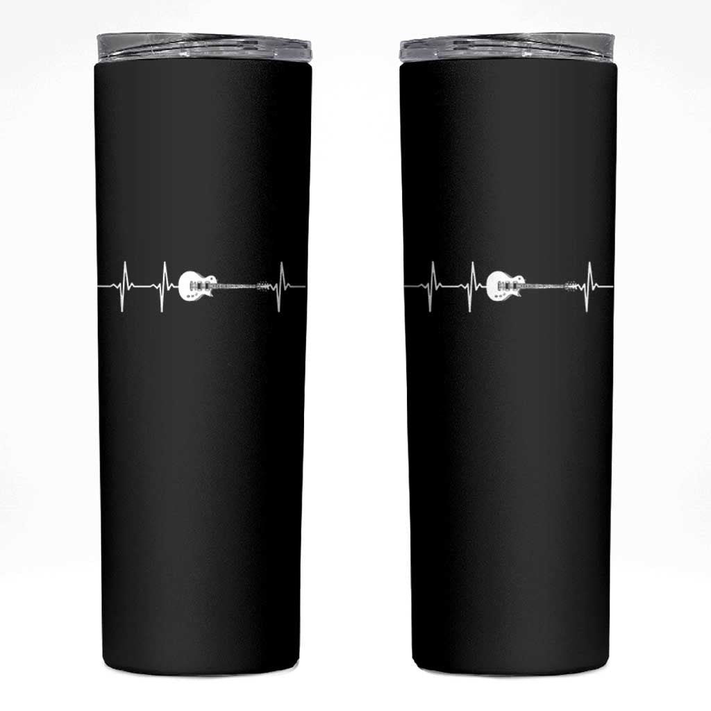 Guitar Heartbeat Skinny Tumbler Funny Guitarist Guitars Music Lovers - Wonder Print Shop