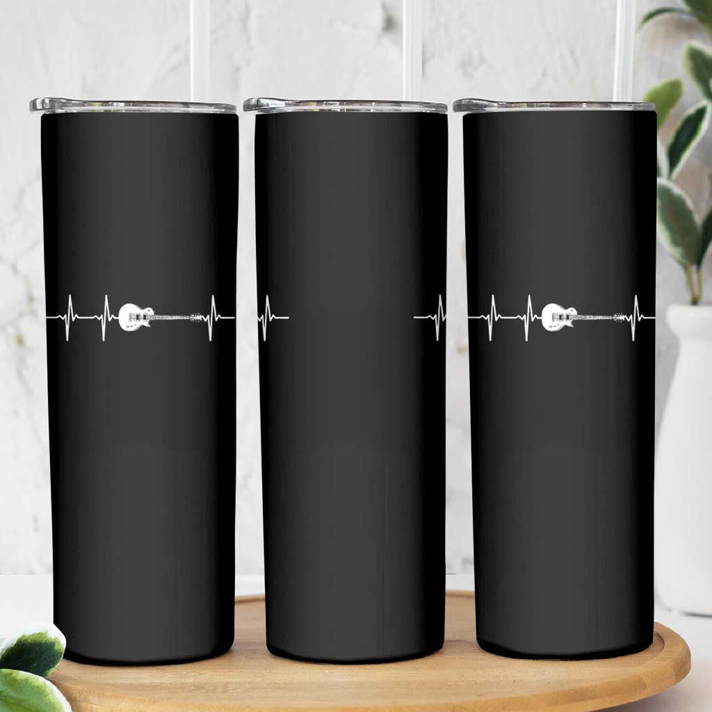 Guitar Heartbeat Skinny Tumbler Funny Guitarist Guitars Music Lovers - Wonder Print Shop