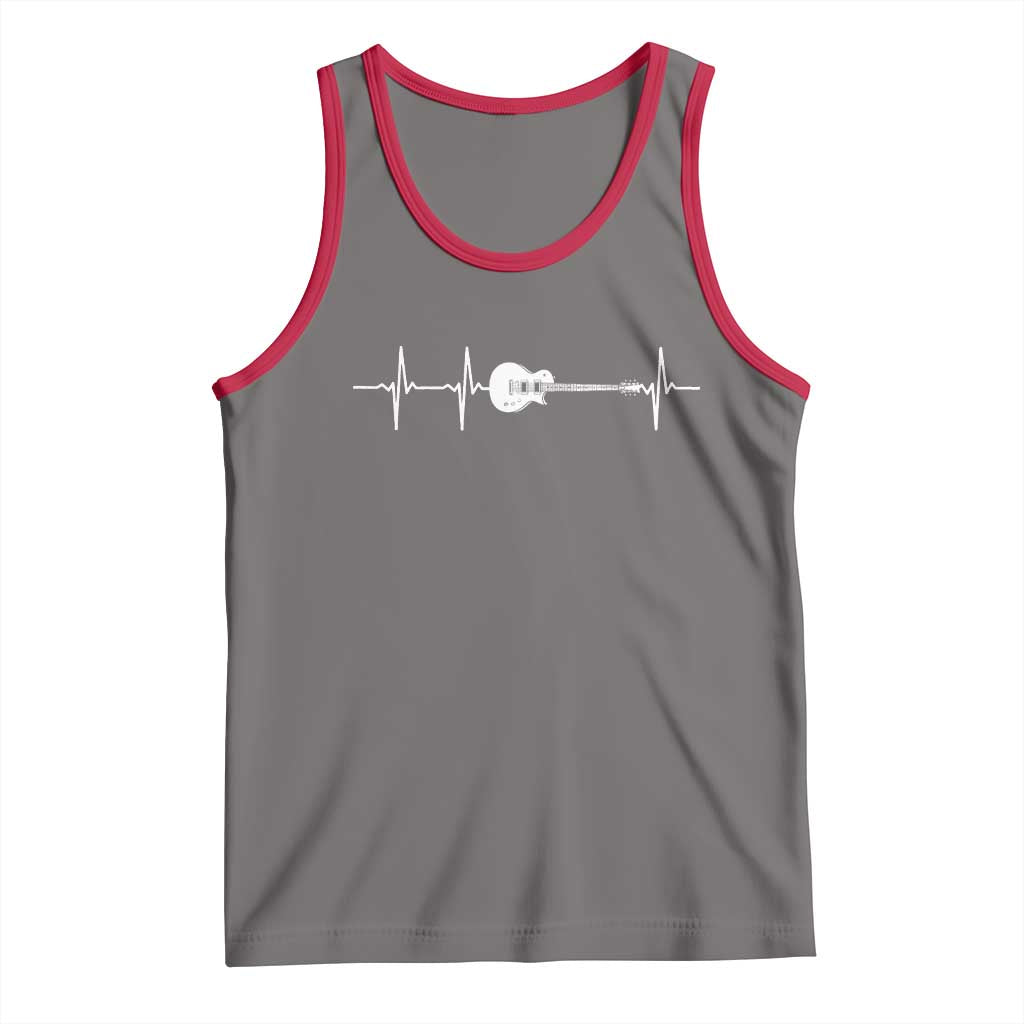 Guitar Heartbeat Tank Top Funny Guitarist Guitars Music Lovers - Wonder Print Shop