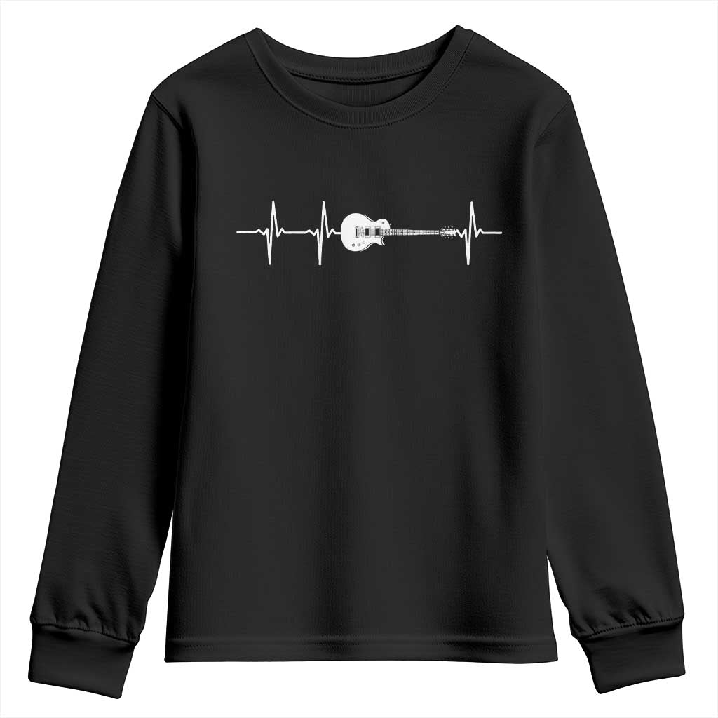 Guitar Heartbeat Youth Sweatshirt Funny Guitarist Guitars Music Lovers - Wonder Print Shop