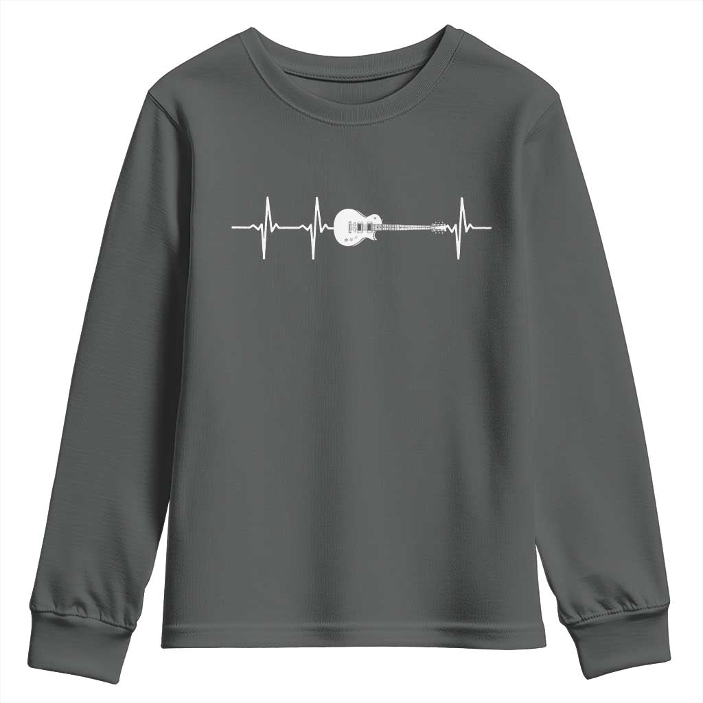Guitar Heartbeat Youth Sweatshirt Funny Guitarist Guitars Music Lovers - Wonder Print Shop