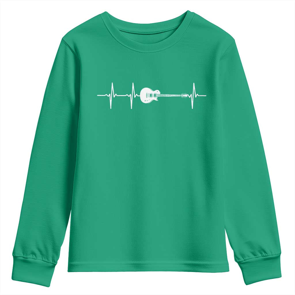 Guitar Heartbeat Youth Sweatshirt Funny Guitarist Guitars Music Lovers - Wonder Print Shop