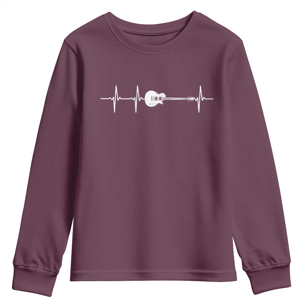 Guitar Heartbeat Youth Sweatshirt Funny Guitarist Guitars Music Lovers - Wonder Print Shop